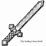 Artistic Abstract Minecraft Sword Coloring Pages 1