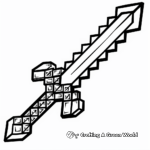 Artistic Abstract Minecraft Sword Coloring Pages 4