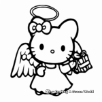Artistic Hello Kitty Angel Coloring Pages for Christmas 1