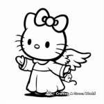 Artistic Hello Kitty Angel Coloring Pages for Christmas 2
