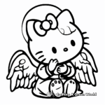 Artistic Hello Kitty Angel Coloring Pages for Christmas 3