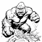 Artistic Monochrome King Kong Pages for Coloring 1