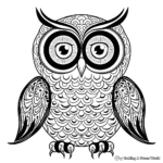 Artistic Patterns with Owls Coloring Pages for Adults 4