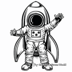 Astronaut in Spaceship Coloring Pages 1