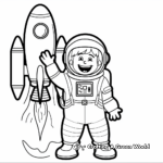 Astronaut in Spaceship Coloring Pages 2