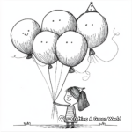 Auntie's Birthday Balloons Coloring Pages 1