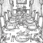 Authentic Victorian Christmas Dinner Table Coloring Pages 1