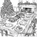 Authentic Victorian Christmas Dinner Table Coloring Pages 2