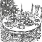 Authentic Victorian Christmas Dinner Table Coloring Pages 3
