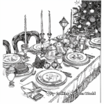Authentic Victorian Christmas Dinner Table Coloring Pages 4