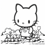 Baby Hello Kitty in Garden Coloring Pages 3