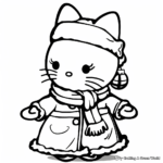 Baby Hello Kitty on Christmas Eve Coloring Pages 1