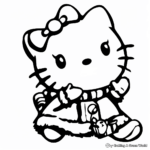 Baby Hello Kitty on Christmas Eve Coloring Pages 2