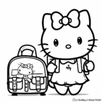 Baby Hello Kitty on Her First Day at School Coloring Pages 1