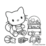 Baby Hello Kitty Playing with Toys Coloring Pages 1