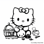 Baby Hello Kitty Playing with Toys Coloring Pages 2