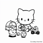 Baby Hello Kitty Playing with Toys Coloring Pages 4