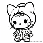 Baby Hello Kitty Wearing a Cute Outfit Coloring Pages 2