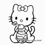 Baby Hello Kitty with Ice-Cream Coloring Pages 1