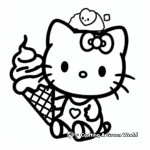 Baby Hello Kitty with Ice-Cream Coloring Pages 3