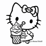 Baby Hello Kitty with Ice-Cream Coloring Pages 4