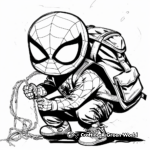 Back to School Little Spiderman Coloring Pages 1