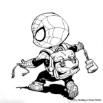 Back to School Little Spiderman Coloring Pages 2