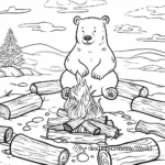 Bear by the Campfire Coloring Pages 2