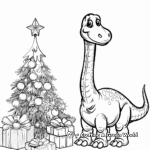 Beautiful Diplodocus with Christmas Decorations Coloring Pages 1
