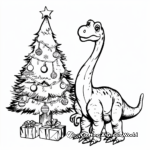 Beautiful Diplodocus with Christmas Decorations Coloring Pages 2