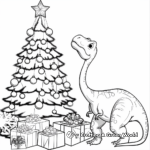 Beautiful Diplodocus with Christmas Decorations Coloring Pages 3