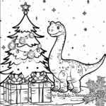 Beautiful Diplodocus with Christmas Decorations Coloring Pages 4