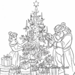 Beauty and the Beast Christmas Theme Coloring Pages 2