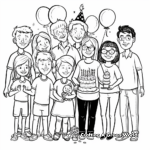 Big Family Birthday Celebration for Auntie Coloring Pages 1