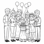Big Family Birthday Celebration for Auntie Coloring Pages 2