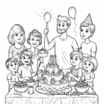 Big Family Birthday Celebration for Auntie Coloring Pages 4