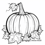 Blank Pumpkin With Fall Leaves Coloring Pages 2