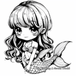Bold and Beautiful Chibi Mermaid Coloring Pages 1