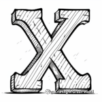 Bold Block Letter X Coloring Pages 3