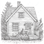 Bucolic Farmhouse Cottage Coloring Sheets 1