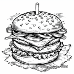 Bun-less Burger Coloring Pages for Low-Carb Dieters 2