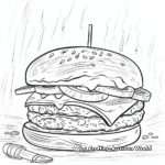 Burger Being Made: Step-by-Step Coloring Pages 2
