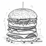 Burger Being Made: Step-by-Step Coloring Pages 4
