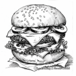 Burger with All the Toppings Coloring Pages 2