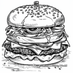 Burger with All the Toppings Coloring Pages 3