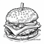 Burger with All the Toppings Coloring Pages 4
