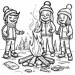 Campers Around the Campfire Coloring Pages 2