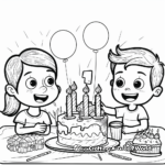 Celebration Scene for 1st Birthday Coloring Pages 1