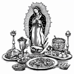 Celebratory Feast of Virgen de Guadalupe Coloring Pages 1