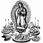 Celebratory Feast of Virgen de Guadalupe Coloring Pages 2